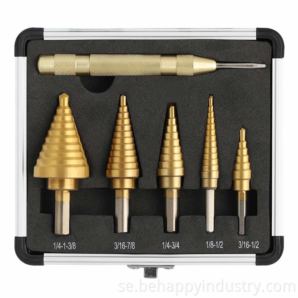 Double Cutting Blades Design Step Drill Bit 